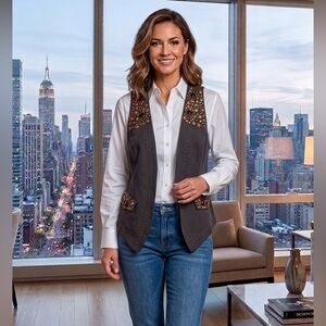 Mustard Seed vintage studded embellished boho vest